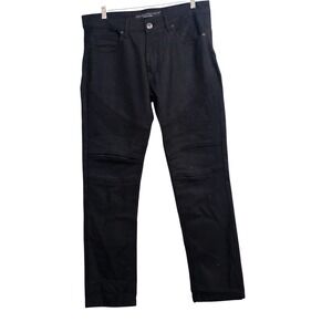 Truth Substance Common Sense Mens Black Moto Biker Slim Jeans 32x32‎ Ribbed Knee